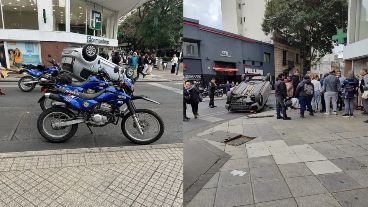 El vahículo dio un trompo y quedó sobre la bicisenda de Entre Ríos.