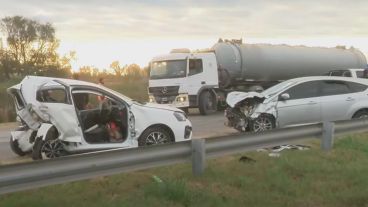 El choque en autopista Rosario Santa Fe fue a la altura del kilómetro 9.