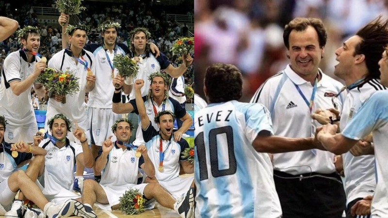 En Atenas 2004 Argentina obtuvo en la misma jornada las medallas doradas en básquet y fútbol