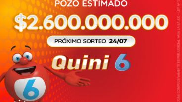 El Quini 6 regresa con una noche esperada porque pone en juego la impresionante suma de $2.600 millones para esta noche.