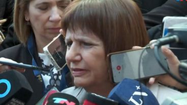 La ministra de Seguridad patricia Bullrich, a su llegada a La Rural.