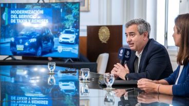 El intendente Pablo Javkin en la presentación de este jueves