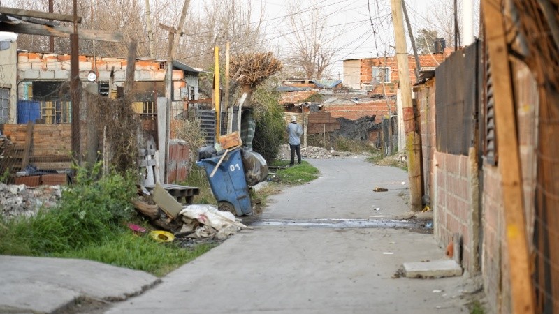 El pasillo donde se produjo el crimen.