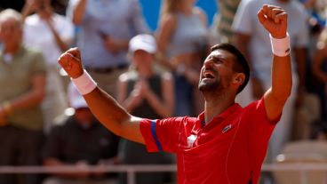 Novak Djokovic festejó este domingo en París.