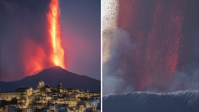 La nube volcánica que alcanzó una altura máxima de aproximadamente 10 metros.