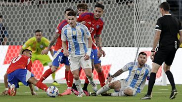 Una escena del Argentina-Chile en la última Copa América.