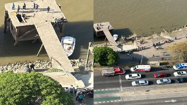 La zona del muelle y rocosa donde cayó el hombre, que según fuentes policiales indicaban, se encontraba alcoholizado.