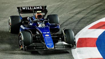 El Williams de Colapinto en el Gran Premio de Singapur.