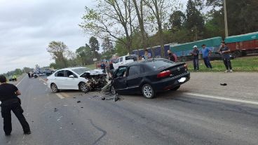 Los dos vehículos que impactaron de frente en la ruta 34 en una mecánica que al momento se desconoce.