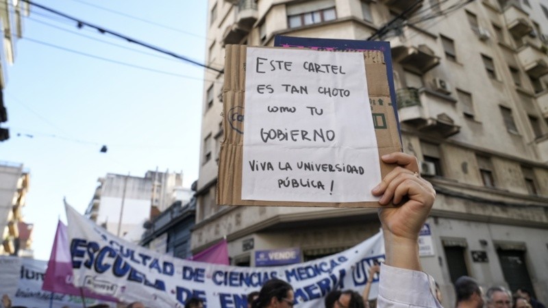 La marcha por el centro de Rosario con carteles y consignas.