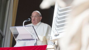 Francisco este domingo en el rezo del Ángelus en el Vaticano.