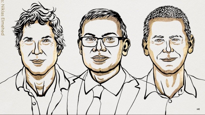  David Baker, Demis Hassabis y John M. Jumper.