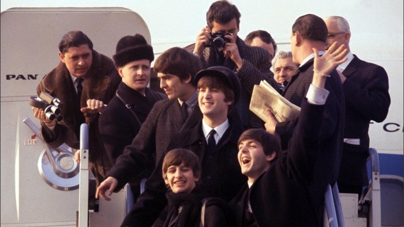 The Beatles, a su llegada a Estados Unidos.