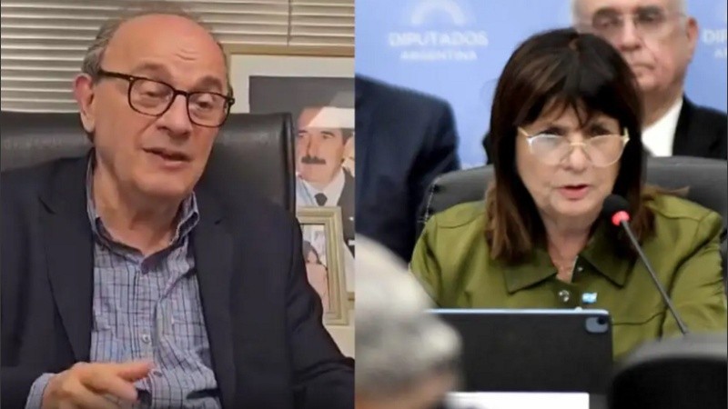 El diputado Leopoldo Moreau y la ministra de Seguridad Patricia Bullrich.