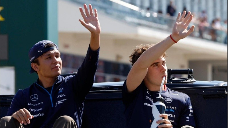 Albon y Colapinto durante el fin de semana del Gran Premio de Estados Unidos en Austin, Texas.