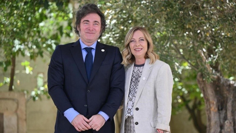 Javier Milei recibirá en Buenos Aires a la primera ministra italiana Giorgia Meloni.