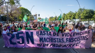 Movilización contra la violencia de género del año pasado en Rosario.