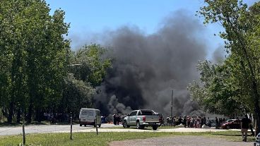 Este lunes se produjo un corte en calle García del Cossio e intervino la Policía.