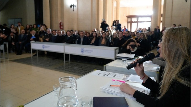 Imagen de un simulacro de juicio por jurado en la provincia de Santa Fe.