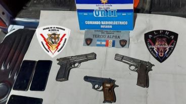 Las armas incautadas en Garzón al 1600 bis en octubre de 2023.