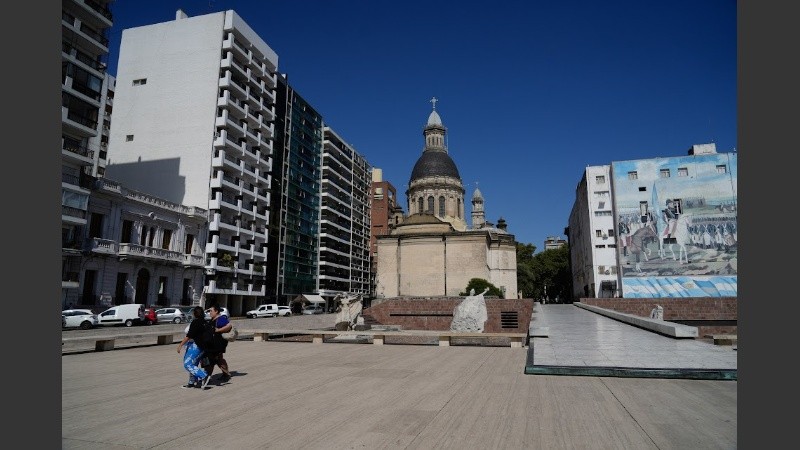 La zona de la fuente y las esculturas.